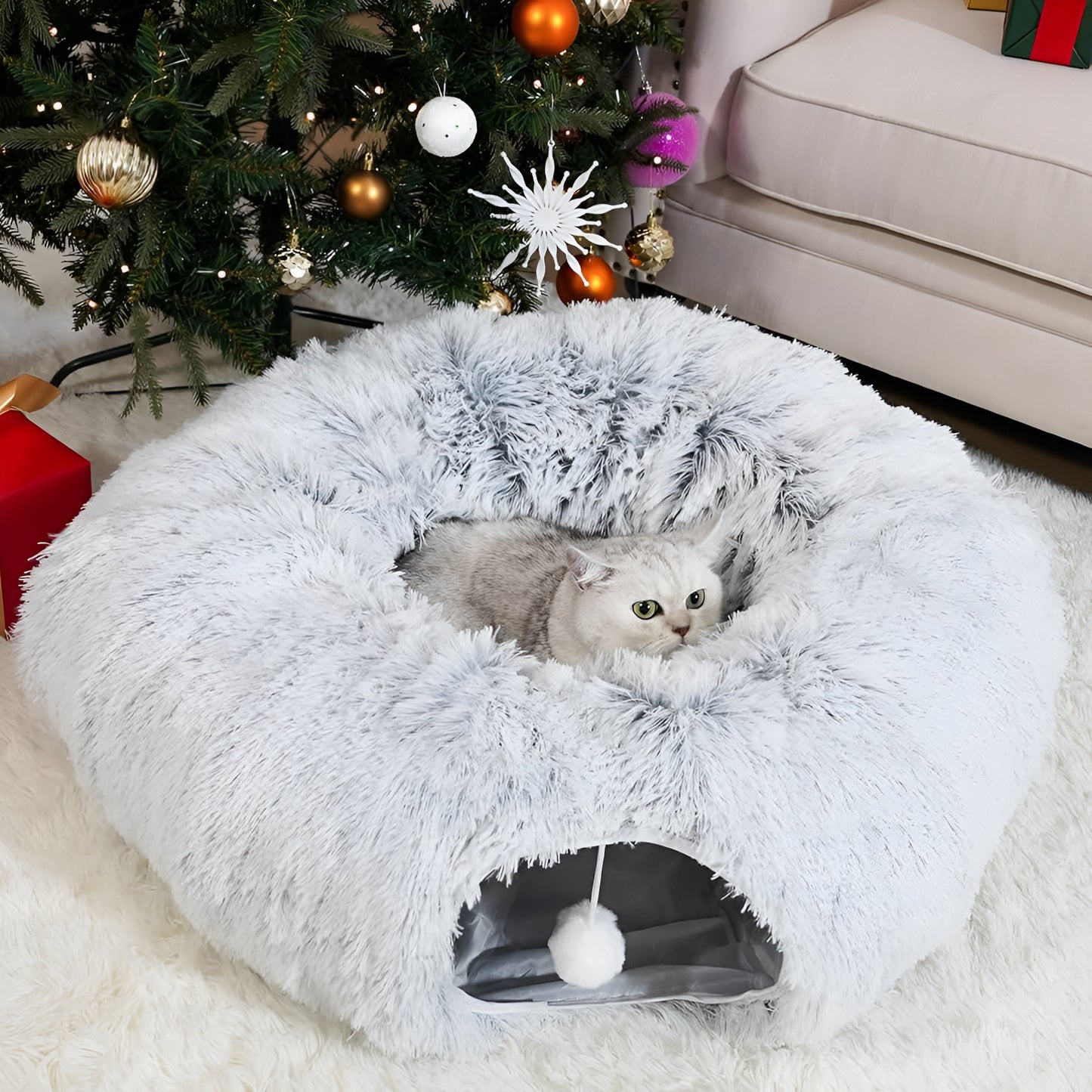 Cat Tunnel Bed - Fits under Christmas tree 🎄