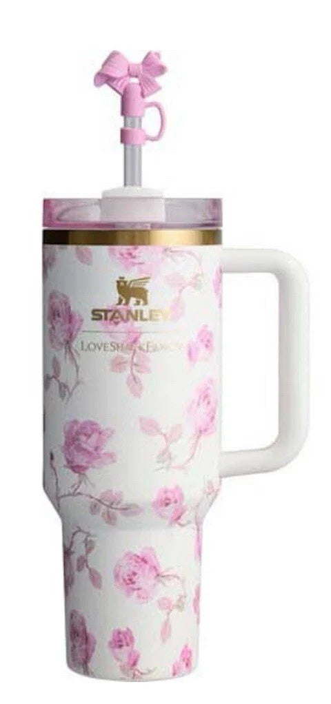 Stanley x LoveShackFancy Quencher Tumbler 40 oz Ribbon Rosa Sealed!